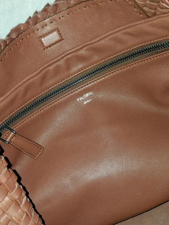 Falorni Italia Leather Textured Woven Large Tote Bag - Picture 7 of 9